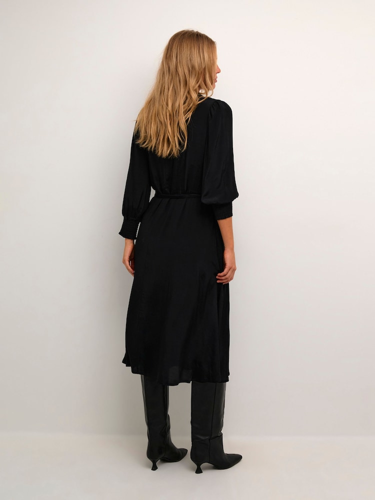 Kaffe Emine Maxi Pocket Black Shirt Dress - Image 2 of 6