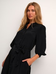 Kaffe Emine Maxi Pocket Black Shirt Dress - Image 4 of 6