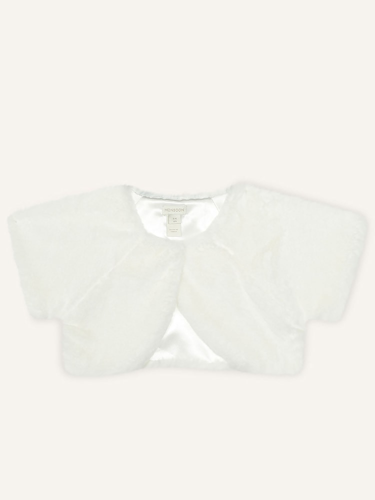 Monsoon White Faux Fur Shrug - Image 1 of 3 Monsoon White Faux Fur Shrug - Image 1 of 3