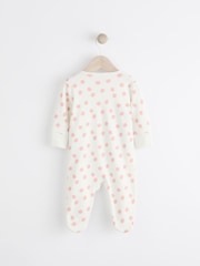 Pink/Cream Minnie Mouse License Baby Sleepsuit and Bib Set (0mths-2yrs) - Image 2 of 7