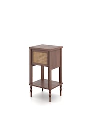 Feather & Black Dark Wood Vintage Rattan Bedside Chest - Image 3 of 3