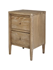 Feather & Black Weathered Oak Aubrey 2 Drawer Bedside Table - Image 2 of 2