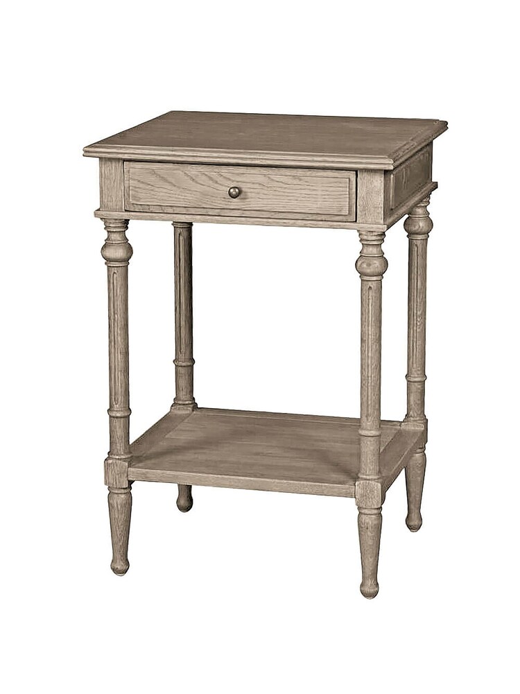 Feather & Black Weathered Oak Emporium Turned Leg Bedside Table - Image 3 of 3