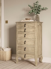 Feather & Black Brown Salcombe 6 Drawer Tallboy - Image 1 of 4