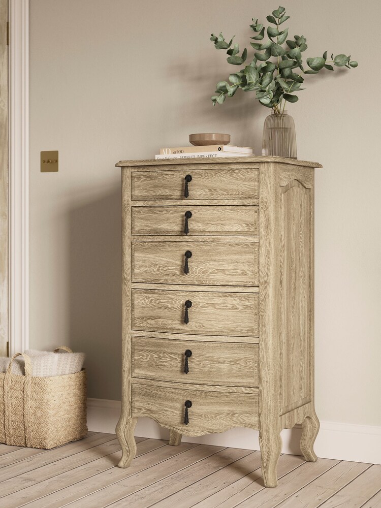 Feather & Black Brown Salcombe 6 Drawer Tallboy - Image 1 of 4