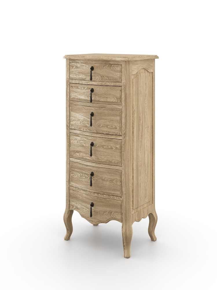 Feather & Black Brown Salcombe 6 Drawer Tallboy - Image 4 of 4