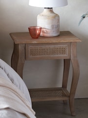 Feather & Black Weathered Oak Sienna Rattan Bedside Table - Image 1 of 3