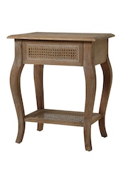 Feather & Black Weathered Oak Sienna Rattan Bedside Table - Image 2 of 3