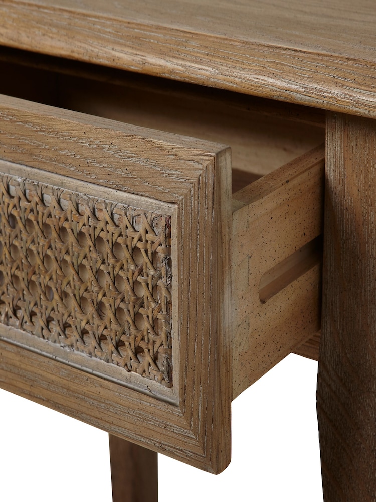 Feather & Black Weathered Oak Sienna Rattan Bedside Table - Image 3 of 3