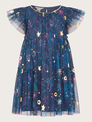 Monsoon Blue Celestial Print Dress - Image 1 of 2