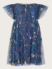 Monsoon Blue Celestial Print Dress - Image 2 of 2
