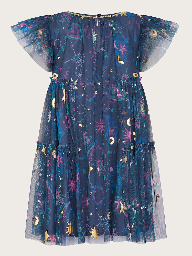 Monsoon Blue Celestial Print Dress - Image 2 of 2