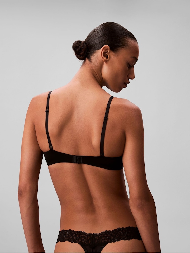 Calvin Klein Black Thongs - Soft Stretch Lace - Image 2 of 5 Calvin Klein Black Thongs - Soft Stretch Lace - Image 2 of 5