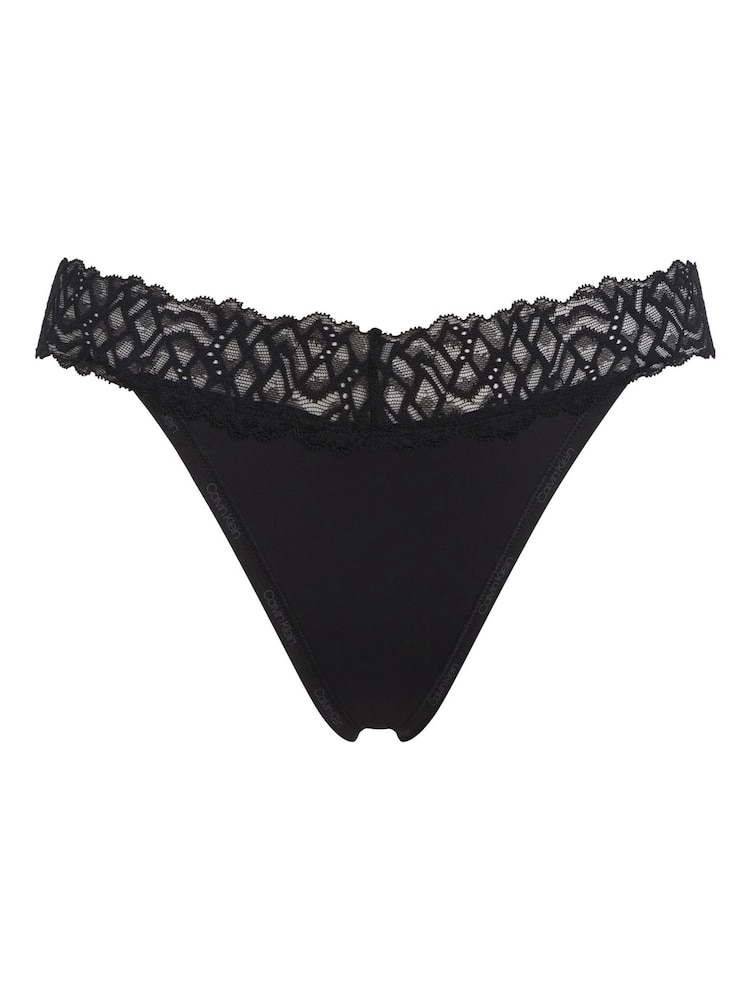Calvin Klein Black Thongs - Soft Stretch Lace - Image 5 of 5 Calvin Klein Black Thongs - Soft Stretch Lace - Image 5 of 5