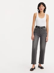 Levi's® Grey Ribcage Straight Ankle Jeans - Image 3 of 16