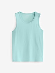 White/Blue/Pink/Mint Green 100% Cotton Vests 4 Pack - Image 11 of 14