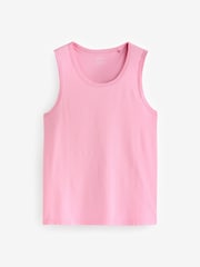 White/Blue/Pink/Mint Green 100% Cotton Vests 4 Pack - Image 12 of 14