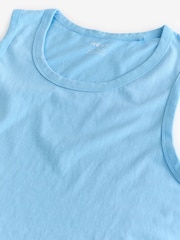 White/Blue/Pink/Mint Green 100% Cotton Vests 4 Pack - Image 14 of 14