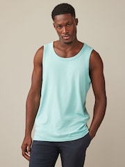 White/Blue/Pink/Mint Green 100% Cotton Vests 4 Pack - Image 3 of 14