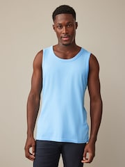 White/Blue/Pink/Mint Green 100% Cotton Vests 4 Pack - Image 5 of 14