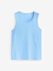 White/Blue/Pink/Mint Green 100% Cotton Vests 4 Pack - Image 9 of 14