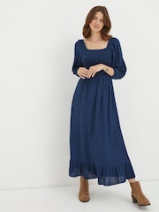 FatFace Blue Midi Dress - Image 1 of 5