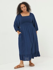 FatFace Blue Midi Dress - Image 3 of 5