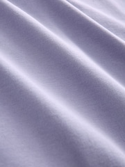 Purple Lilac Slim Fit Essential Crew Neck 100% Cotton T-Shirt - Image 7 of 7