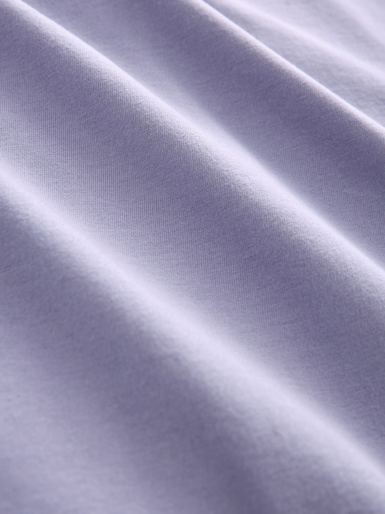 Purple Lilac Slim Fit Essential Crew Neck 100% Cotton T-Shirt - Image 7 of 7
