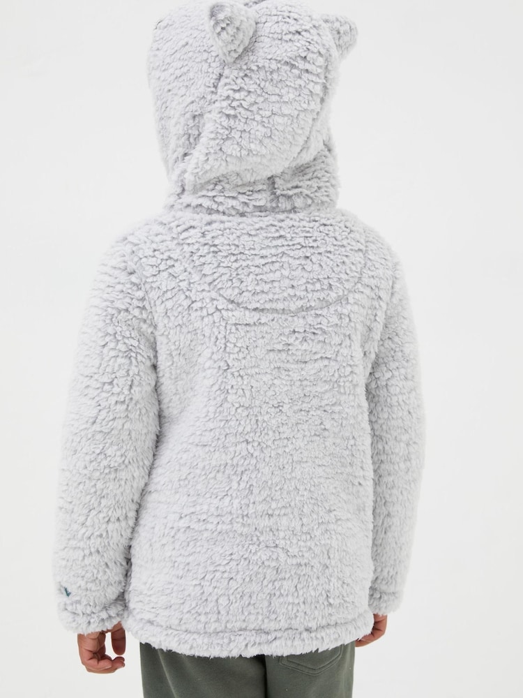 FatFace Grey Wolf Fleece Zip Through Hoodie - Image 2 of 5