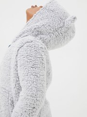 FatFace Grey Wolf Fleece Zip Through Hoodie - Image 3 of 5