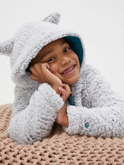 FatFace Grey Wolf Fleece Zip Through Hoodie - Image 4 of 5