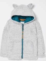 FatFace Grey Wolf Fleece Zip Through Hoodie - Image 5 of 5