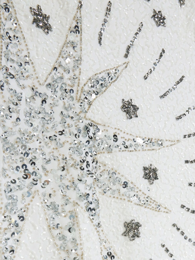 River Island White Sequin Bodycon Mini Dress - Image 6 of 6