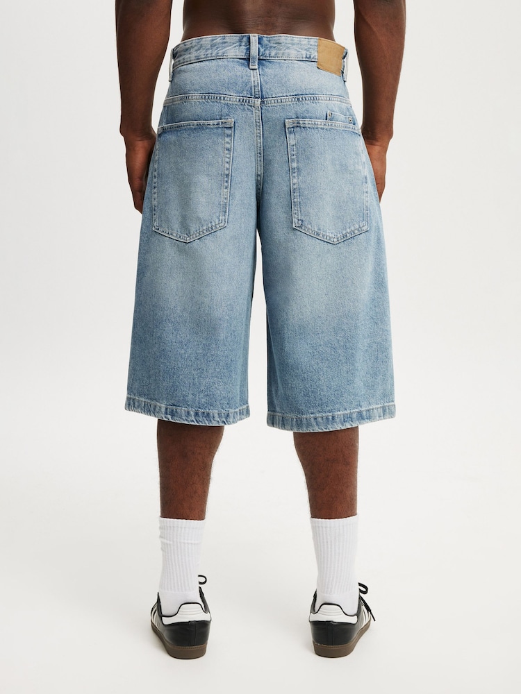 Cotton On Blue Y2K Super Baggy Jort Shorts - Image 2 of 8 Cotton On Blue Y2K Super Baggy Jort Shorts - Image 2 of 8