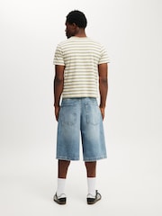 Cotton On Blue Y2K Super Baggy Jort Shorts - Image 4 of 8