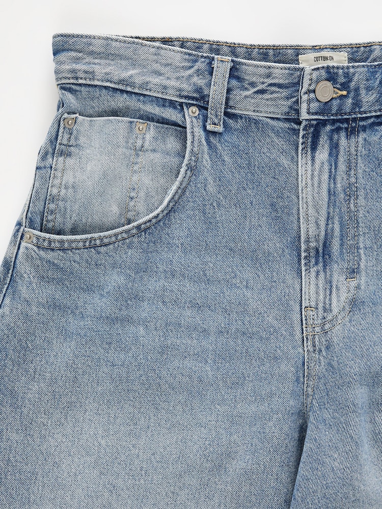 Cotton On Blue Y2K Super Baggy Jort Shorts - Image 8 of 8 Cotton On Blue Y2K Super Baggy Jort Shorts - Image 8 of 8