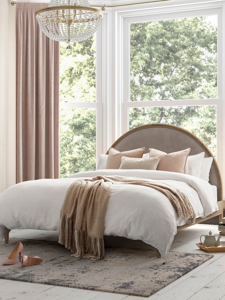 Feather & Black Weathered Oak Aubrey Half Moon Bed - Image 1 of 3