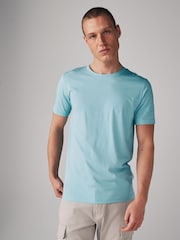Blue Light Slim Fit Essential Crew Neck 100% Cotton T-Shirt - Image 1 of 7
