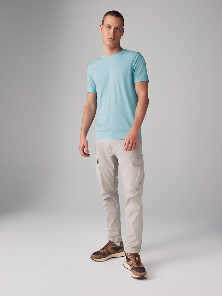 Blue Light Slim Fit Essential Crew Neck 100% Cotton T-Shirt - Image 2 of 7