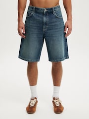 Cotton On Blue Baggy Denim Shorts - Image 1 of 5