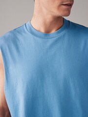 Blue 100% Cotton Vest - Image 5 of 8