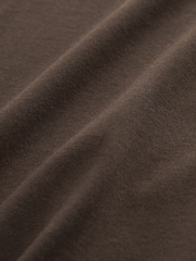 Brown Dark Chocolate Slim Fit Essential Crew Neck Cotton T-Shirt - Image 7 of 7