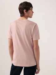 Pink Slim Fit Essential Crew Neck 100% Cotton T-Shirt - Image 3 of 7