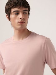 Pink Slim Fit Essential Crew Neck 100% Cotton T-Shirt - Image 4 of 7