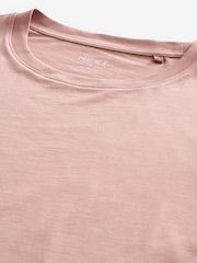 Pink Slim Fit Essential Crew Neck 100% Cotton T-Shirt - Image 6 of 7