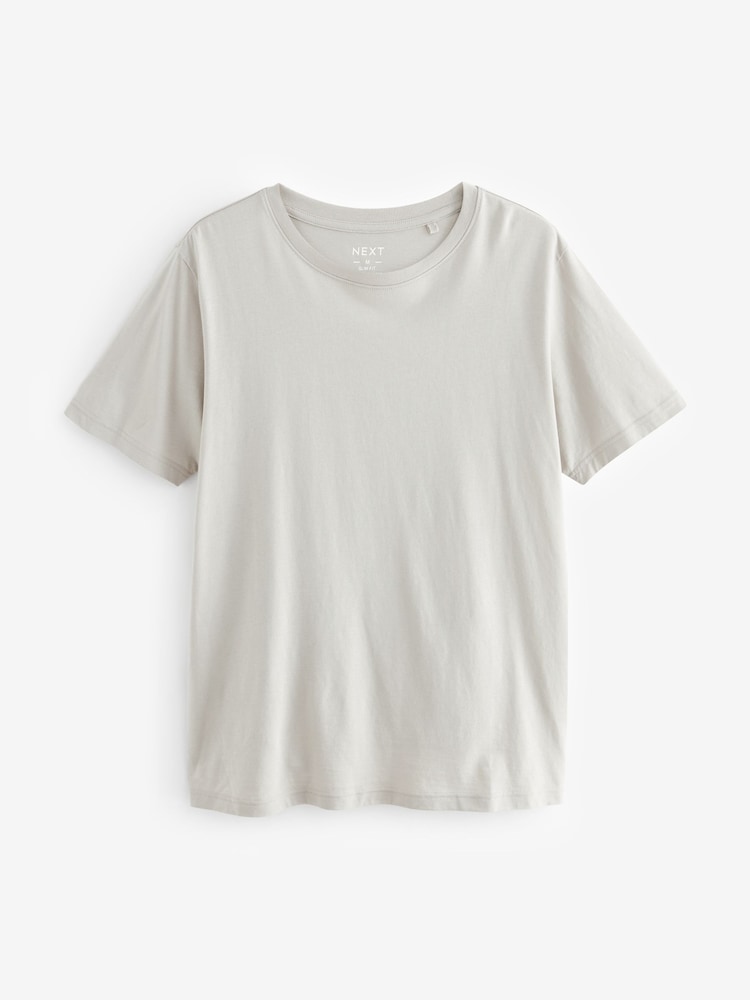 neutre - Slim Fit (Slim Fit) - T-shirt Essential Col rond en coton - Image 5 of 7