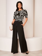 Lipsy Black Round Neck Puff Sleeve T-Shirt - Image 2 of 4