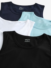 Noir/Marine/Blanc/Bleu - Gilets en coton 100% 4 Lot - Image 2 de 14