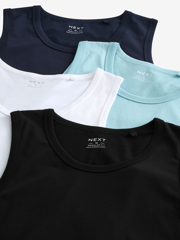 Noir/Marine/Blanc/Bleu - Gilets en coton 100% 4 Lot - Image 2 of 14